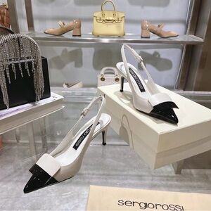 Sergio Rossi Classic Women's Black and White High Heels